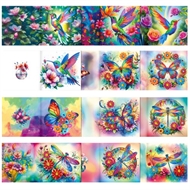 12 kort med fugle, kolibrier og sommerfugle